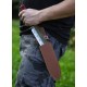 ProtectorTech Couteau de Jardin – Couteau en Acier Inoxydable pour Jardinage Aménagement paysager et Excavation avec manche en bois rouge et étui marron - BBQVBXYDD