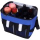 Sacs de pique-nique Sac de pique-nique portable sac à lunch réutilisable isolé grand sac isolant épaissi adulte avec bandoulière réglable Voyage Camping  Color : Dark blue  Taille : 32.5*21*30cm  - BVE51CYGC