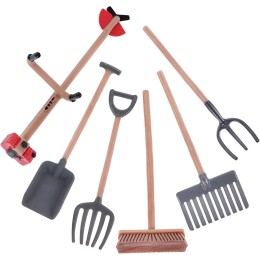 TOPBATHY Lot de 6 outils de jardinage pour enfants râteau bêche bine jouet de plage boîte à sable maison de poupée équipement de jardinage pour enfants table de sable zen - B2HA5NMBS