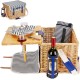 Panier de pique-nique en osier pour 2 personnes avec table à vin amovible en bambou pour le camping et les fêtes en plein air - BEKEVXARJ