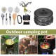 DYXYH Camping Cookware Kit Ensemble de Cuisine en Aluminium extérieur Pique-Nique de randonnée voyageant Un Barbecue Equipement de la Vaisselle Boulette Pot ustensiles de Cuisine Color : C - B7WKJJPZJ
