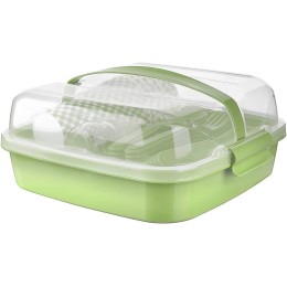 Shopivaa Ensemble de pique-nique 32 pièces pour 6 personnes avec étui de transport léger et durable sans BPA passe au lave-vaisselle vert - BWBKKWOOK