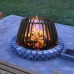 YKBTP 24inch Métal Feu de Feu de Feu de Joie Terrasse en Bois brûlant for Jardin arrière-Cour Bord de Piscine avec cheminée Poker - B426WTCGP