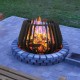 YKBTP 24inch Métal Feu de Feu de Feu de Joie Terrasse en Bois brûlant for Jardin arrière-Cour Bord de Piscine avec cheminée Poker - B426WTCGP