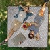 Relaxdays Couverture Pique-Nique Picnic Plaid imperméable 200x200 cm poignée Isolation Tapis Gris-Blanc Coloré - BH21VMOUH