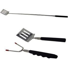 Aaco Ensemble de mini spatule télescopique et fourchette pour barbecue jusqu'à 71,1 cm de long peut être utilisé pour les Smores Marshmallow Brochettes Hot Dog BBQ - B5J89WRUB