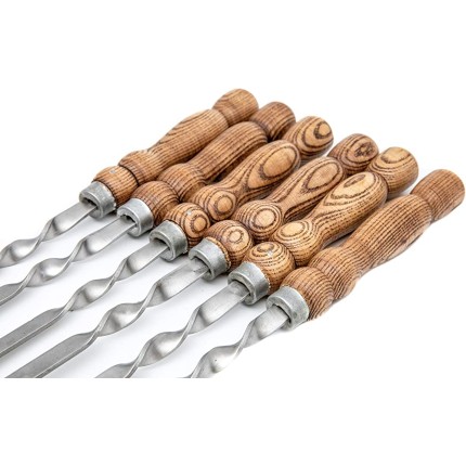 CKG Lot de 6 brochettes pour barbecue Shashlik Avec manche en bois 3 mm - BQ46KZOYR