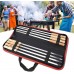 PPING 8PCS Brochettes pour Barbecue Brochette Bâtons pour Shish Brochette Kebab Brochettes en Acier Inoxydable Kebab Brochettes en Métal Plat Large - BM736PMCT
