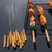 Utoolmart Lot de 12 brochettes pour barbecue avec manche en bois 6pcs - BW7A9BWZQ