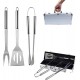 Outil d'ustensiles de cuisine pour barbecue 3 pièces ensemble d'outils de barbecue en acier inoxydable comprenant des pinces une spatule une fourchette avec un étui de transport en aluminium pour - B5MJ2CYKO