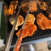 Bluecraft Pince à barbecue XXL 56 cm Extra longue en acier inoxydable Pince de cuisine en bois - BW5DVAHGM