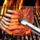 Pince à barbecue pour griller 43,2 cm de long en acier inoxydable robuste pince de verrouillage avec poignée en silicone souple - BH471UYDT