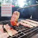 kimlenbo Spatule de barbecue en acier inoxydable avec petit crochet d'extrémité Spatule de barbecue avec poignée en bois pour griller et fumer Remplace la spatule et la pince à barbecue 45,7 cm - B4KA4GLGO