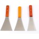 Lot de 3 spatules de cuisson pour barbecue en acier inoxydable avec manche en bois - BM42MARFZ