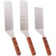 N U Ensemble de 3 spatules en acier inoxydable perforées et racloir plat pour crêpes hamburger Pour barbecue Teppanyaki et grill - B132VZYAB