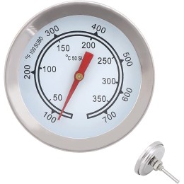 Jauge de Thermomètre pour Barbecue 100-700 °F Thermomètre de Four en Acier Inoxydable Thermomètre de Cuisine à Double échelle pour la Cuisine la Cuisson au Barbecue - BKK21CBLJ