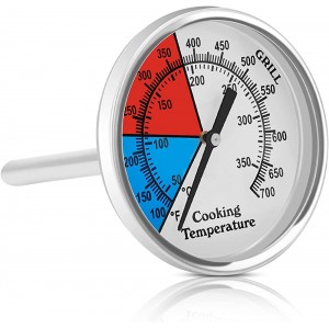 Onlyfire Thermomètre de fumage pour barbecue fumoir au charbon de bois grill à thermomètre avec jauge température 53 mm - B9K61DPSO