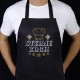 EXPRESS-STICKEREI Sternekoch Tablier de cuisine au design moderne pour homme femme – Tablier de barbecue réglable avec poche – Chef Kocht Tablier de cuisine pour homme et femme - B6KN2ZNAH