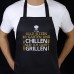 Rahmenlos Tablier de barbecue pour homme avec inscription en allemand Nur ich darf grillen » réglable avec poche pour les fans de barbecue - B3N86JUHC