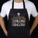 Rahmenlos Tablier de barbecue pour homme avec inscription en allemand "Nur ich darf grillen » réglable avec poche pour les fans de barbecue - B3N86JUHC