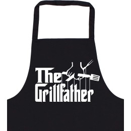 Tablier de barbecue pour homme | The Grillfather | Tablier de barbecue avec inscription humoristique BBQ Grillen Noir uni - BB7Q3AQSF