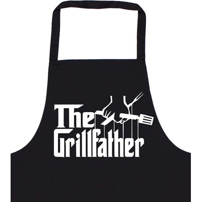 Tablier de barbecue pour homme | The Grillfather | Tablier de barbecue avec inscription humoristique BBQ Grillen Noir uni - BB7Q3AQSF