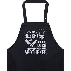 Tablier de cuisine avec inscription en allemand « Leg das Rezept weg ich bin KOCH » Pour les fans de barbecue et de cuisine - B33B7LBPV