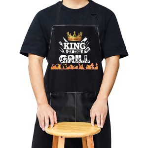 WZMPA Tablier de barbecue amusant réglable avec poche King Of The Grill pour homme cuisinant papa mari - B838JCOEL