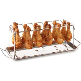 Barbecook support pilons de poulet en inox pour 12 cuisses de poulet support pour barbecue 37.5x15.5x2cm - B68MBBKVO
