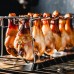 PIQIUQIU Support pour cubes de poulet En acier inoxydable Pour 14 pilons de poulet Accessoire de barbecue parfaitement grillé Pliable - B63VMLZMA