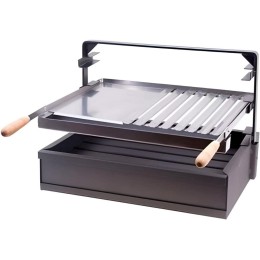 Support Barbecue avec tiroir et récupérateur de Graisse Bac avec Plaque pour Barbecue en INOX Coloris Gris 50 x 41 x 42 cm - BB3KNFFST