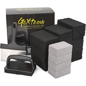 GoXteam Kit de nettoyage pour grille de barbecue avec tampons à récurer brosse à récurer - BHK2JLDXI