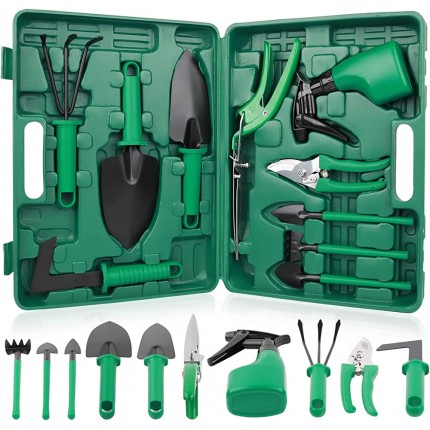 HIUHIU Ensemble d'outils à main de jardinage de 10 pièces kit de plantation outils de jardinage avec sac de transport adapté aux amateurs de jardinage - B6WH1NKIR