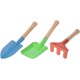 MTSH Kit d'outils de jardinage pour enfant 3 pièces truelle pelle râteau métal avec manche en bois outils de jardinage Couleurs vives - BENAVGFTI