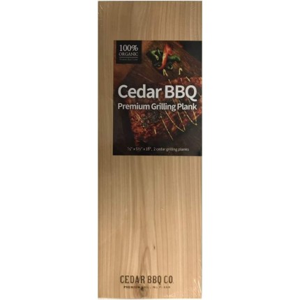 Cedar BBQ Company Lot de 2 Planches de Grill en cèdre de qualité supérieure 14 x 38 cm Cèdre Rouge de l'ouest Parfaite saveur de cèdre fumé - BVHKMCFAE