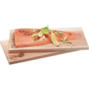 GEFU Lot de 2 planches à barbecue XXL en bois de cèdre pour plus d'arôme de plancher pour saumon poisson viande légumes - B353HRYJH