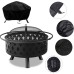 FLYHOME Housse de protection ronde pour foyer de cheminée étanche 76 cm pour protection en tissu noir pour petit barbecue - BQ4NKBANA