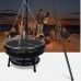 CONRAL Ensemble grillades sur trépied avec Grille pour Gril Cuisson Fire Pit Batterie Cuisine Camping en Plein air pour Barbecue Hauteur réglable Barbecue Pliable et Portable emporter Noir - BDAH4NPCG