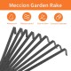 Meccion Mini râteau de jardin 40,6 cm 9 racines en acier avec poignée ergonomique confortable et résistant à la rouille – Outil de jardinage professionnel - BDQVEFDPM