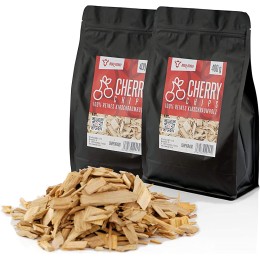 BBQ-TORO Cerise Chips pour Fumeurs | 800 g | Copeaux de fumée en Bois de Cerisier | Copeaux de fumée pour Gril à gaz Fumeur BBQ - B94NHOYFB