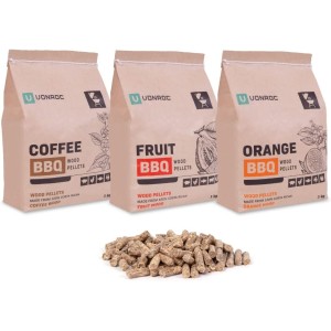 VONROC Pellets de bois BBQ Pack mélange saveurs exotiques orange café fruits tropicaux – 3kg – Sans additifs - BB96KCWIG